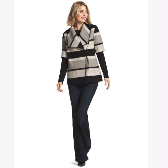 Chicos boiled wool stripe jacket - Picture 2 of 13